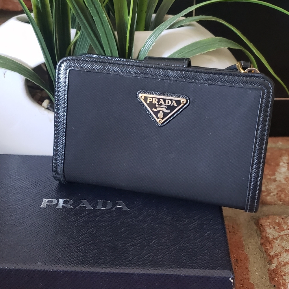 Prada Nylon/Leather Compact Wallet